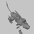 Game Movie Character Mechanical Shark With White Body Sharp Teeth And Red Details
