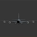 Military Transport Aircraft With Four Engines Tail Logo And Fuselage Numbers On Gray Background