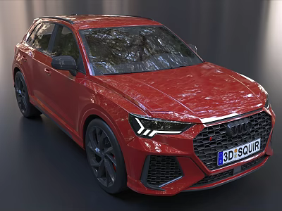 Red Audi SUV Sporty Exterior With Black Wheels And Sleek Front Fascia Modern Styling 3d model