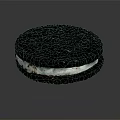 Sweet Chocolate Cookie Ice Cream Sandwich With Creamy Vanilla Filling