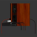 High Quality Red Wooden Audio Speakers System With Amplifier And Control Knob