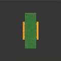 Green Wooden Ramp With Yellow Support Posts And Top Handle For Kids Play Equipment
