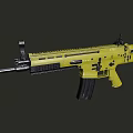 Tactical Military Rifle Weapon Design With Magazine Scope Barrel And Ergonomic Grip