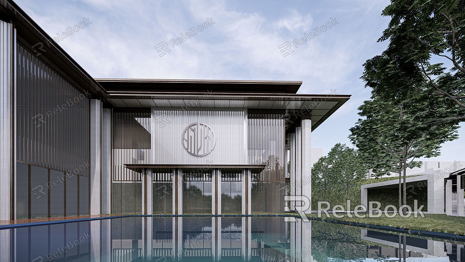 New Chinese Style Sales Office Building Sales Office model