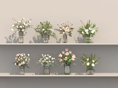 vase flower potted plant flowerpot plant green plant 3d model