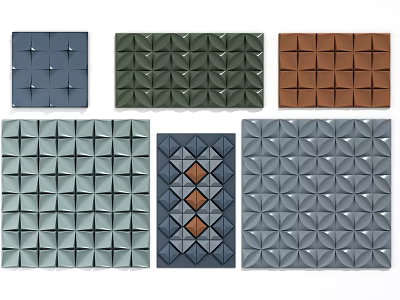 Modern 3D Geometric Wall Decor With Colorful Patterns And Various Shades 3d model