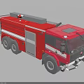 Red Fire Truck Functional Vehicle With Top Ladder And Multiple Wheels Design 3d model