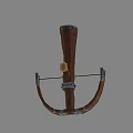 Classic Archery Bow Weapon with Wooden Body Metal Decor and Leather Grip Design