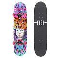FISH Skateboard in Colorful and Black with Animal Print and Face Graphics