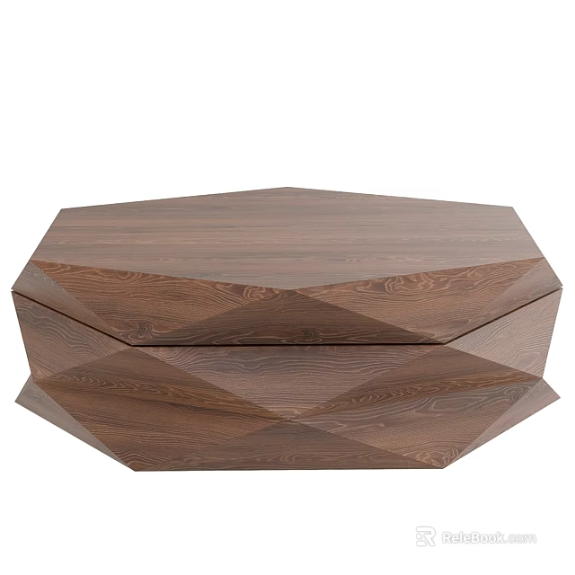 Modern Wooden Geometric Box With Intricate Polyhedral Design And Natural Texture 3d model 