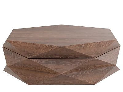 Modern Wooden Geometric Box With Intricate Polyhedral Design And Natural Texture 3d model
