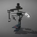 Advanced Surgical Operating Table With Overhead Lights And Medical Instruments