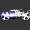 Toy Race Car With Purple Body Silver Parts And Blue Wheels On Reflective Background