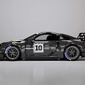 Black Track Style Race Car With Number 10 And Rear Wing Design