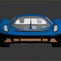 Blue Modern Sleek Concept Sports Car With Futuristic Aerodynamic Design And Orange Accents