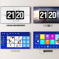 Modern Television Screens Showing 2120 Time Smart Interface And Scenic Backgrounds