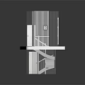 Modern Spiral Staircase Design With Wooden Platform Metal Railing And Glass Panel