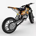 Orange Building Blocks Motorcycle With Number Six And Mechanical Details