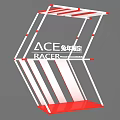 Modern Hexagonal Display Shelf With Red And White Color For ACE RACER Limited Edition