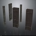Architectural Scene Components With Textured Metal And Wooden Structural Elements