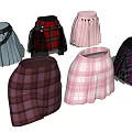 Fashionable Women's Pleated Skirts With Plaid Patterns And Various Colors