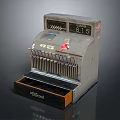 Vintage Cash Register With Display Screen Numeric Keys And Cash Drawer