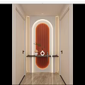 Cream Simple Style Arc Light Strip Grille Corridor End View Entrance 3d model