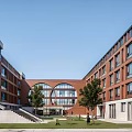 Modern Simple School Middle School Education Building Campus Teaching Building Playground 3d model