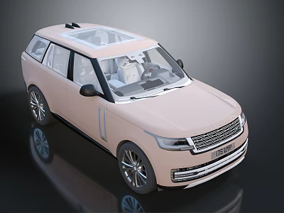 Pink Modern Luxury SUV With Panoramic Sunroof And Multi Spoke Wheels 3d model
