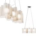 Modern Pendant Light Design With White Pleated Shades And Metal Hanging Wires