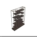 Modern Metal Frame Wooden Shelving Unit With Multiple Tiered Design For Home