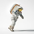 Astronaut Decorative Ornament Set White Spacesuit Orange Backpack Gold Helmet Emblems For Home