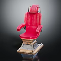 Stylish Red Chair With Unique Design Ergonomic Backrest Sturdy Metal Base And Comfortable Armrests