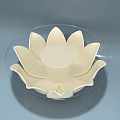 Elegant Lotus Shaped Coffee Table With White Petal Design Glass Top And Gold Base