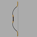 Traditional Golden And Black Curved Bow Weapon Design For Archery
