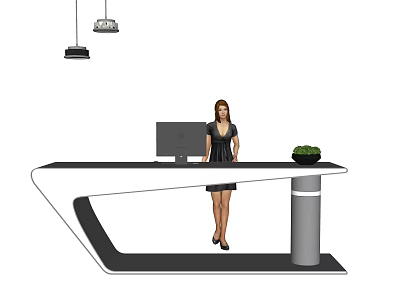 Reception desk Cashier 3d model