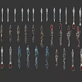 Various brushes low die fbx 3d model