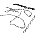 Various Metal Chains With Different Link Styles And Lengths 3d model