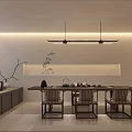 Modern Garden Space With White Walls Wooden Door Decorative Painting Circular Mirror Stones And Water