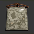 Ornate Single Chair With Orange Metal Frame And Patterned Cushion