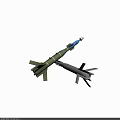 Military Missile Weapon Featuring Blue Nose Cone Green Body And Tail Fins