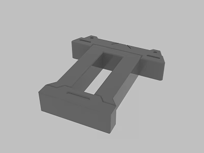 Gray Modern Stool 3D Model With Geometric Support Structure Design 3d model