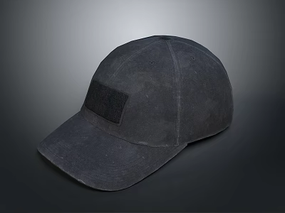 Dark Cloth Baseball Cap With Square Patch For Daily Life Use 3d model