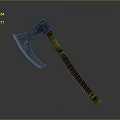 Handcrafted Axe With Sharp Metal Blade And Wooden Leather Wrapped Handle