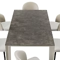 Modern Dining Table Set With Cream Upholstered Chairs Black Metal Legs And Wooden Tabletop