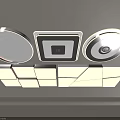 Contemporary Ceiling Lights Featuring Circular Square And Modular Geometric Panels 3d model