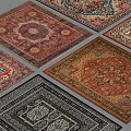 European Retro Carpet Nanyang Persian Carpet Ethnic Style Carpet Color Carpet Fabric Carpet Rectangular 3d model