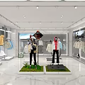 Modern Clothing Store Interior With Mannequins Bright Lighting And Colorful Apparel Displays