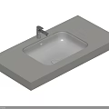 Modern Minimalist Washbasin Design With Sleek Countertop Integrated Sink And Chrome Faucet