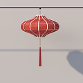 Red Hanging Lantern With White Patterns And Red Tassel For Daily Life Supplies